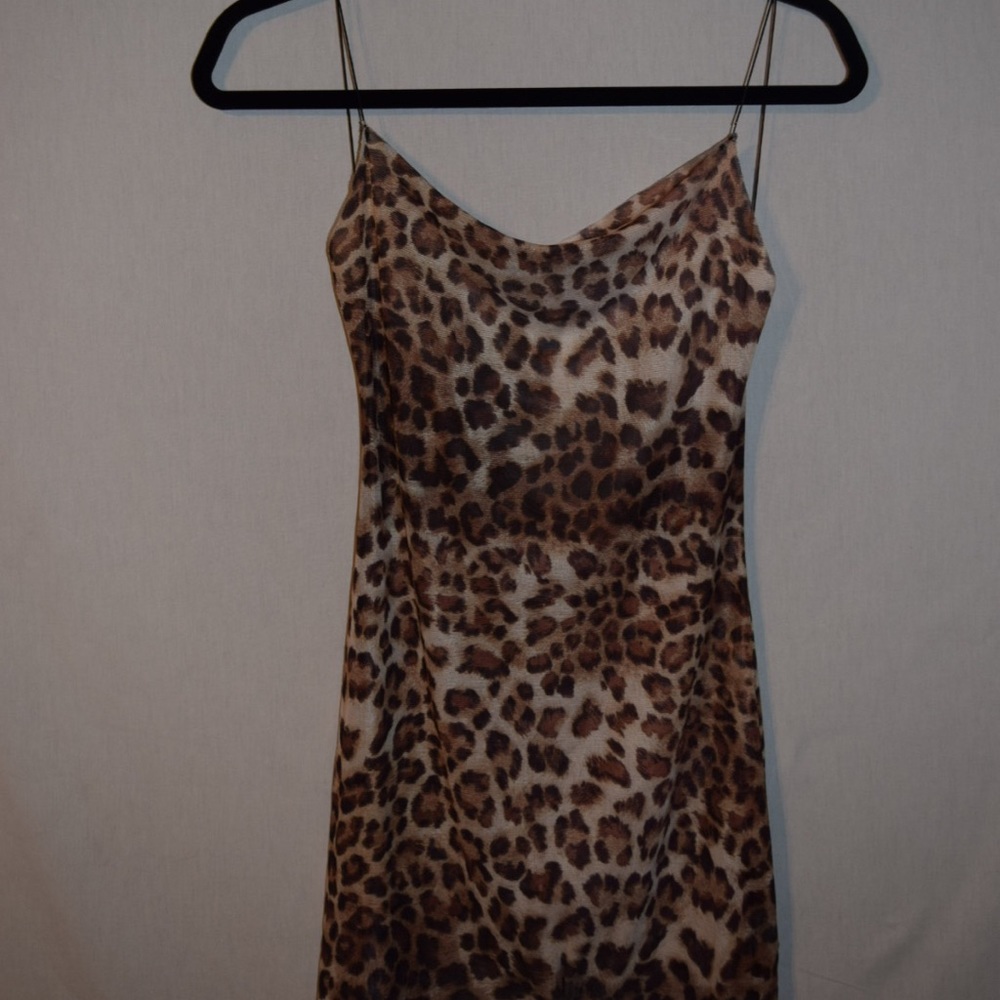 Cheetah print thin see through dress